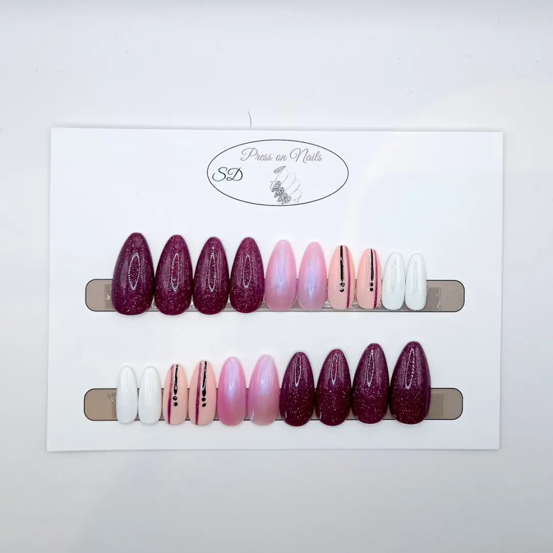 SD Press on Nails B-204 Plaknagels - 20 Stuks Roze