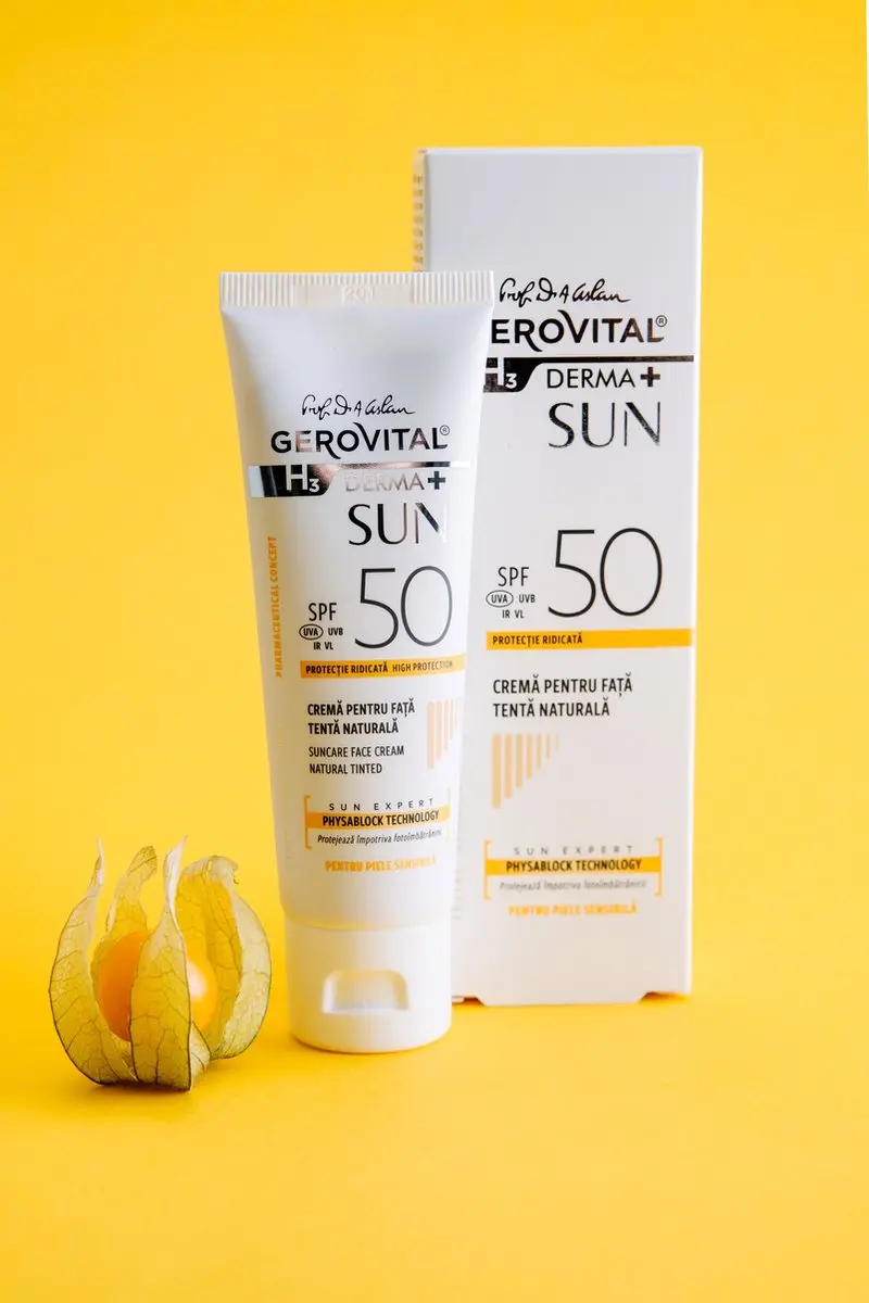 Gerovital Zonnebrandcrème SPF50 Golden Tinted 50ml - Gezicht