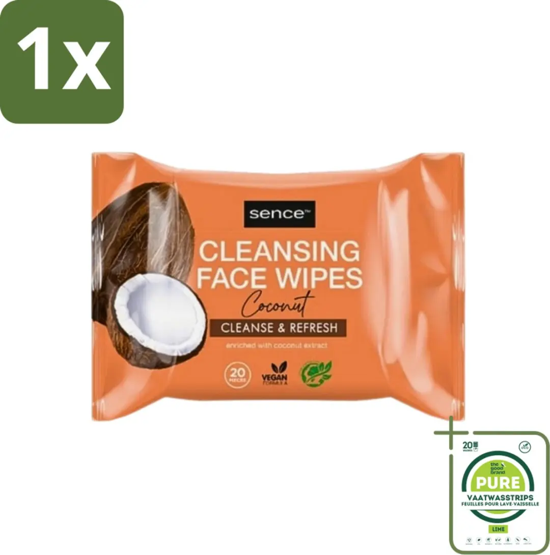 Sence Coconut Gezichtsreinigingsdoekjes - 20 Stuks