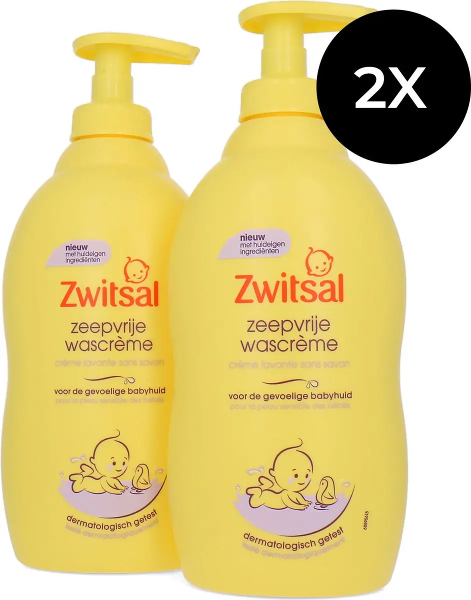 Zwitsal Zeepvrije Wascrème 400ml - 2 Stuks