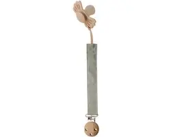 Mushie Fopspeenkoord 2-Pack - Linnen Olive/Shifting Sand