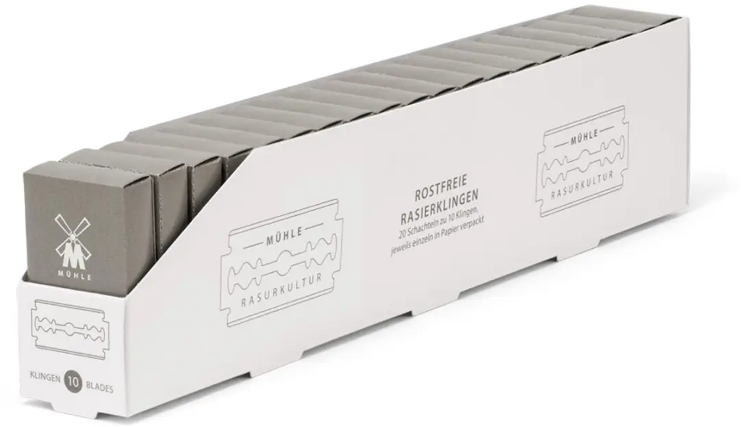 Mühle Double Edge Bladen - 200 Stuks - Grijs