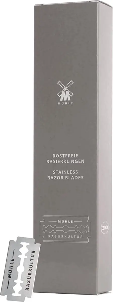Mühle Double Edge Bladen - 200 Stuks - Grijs
