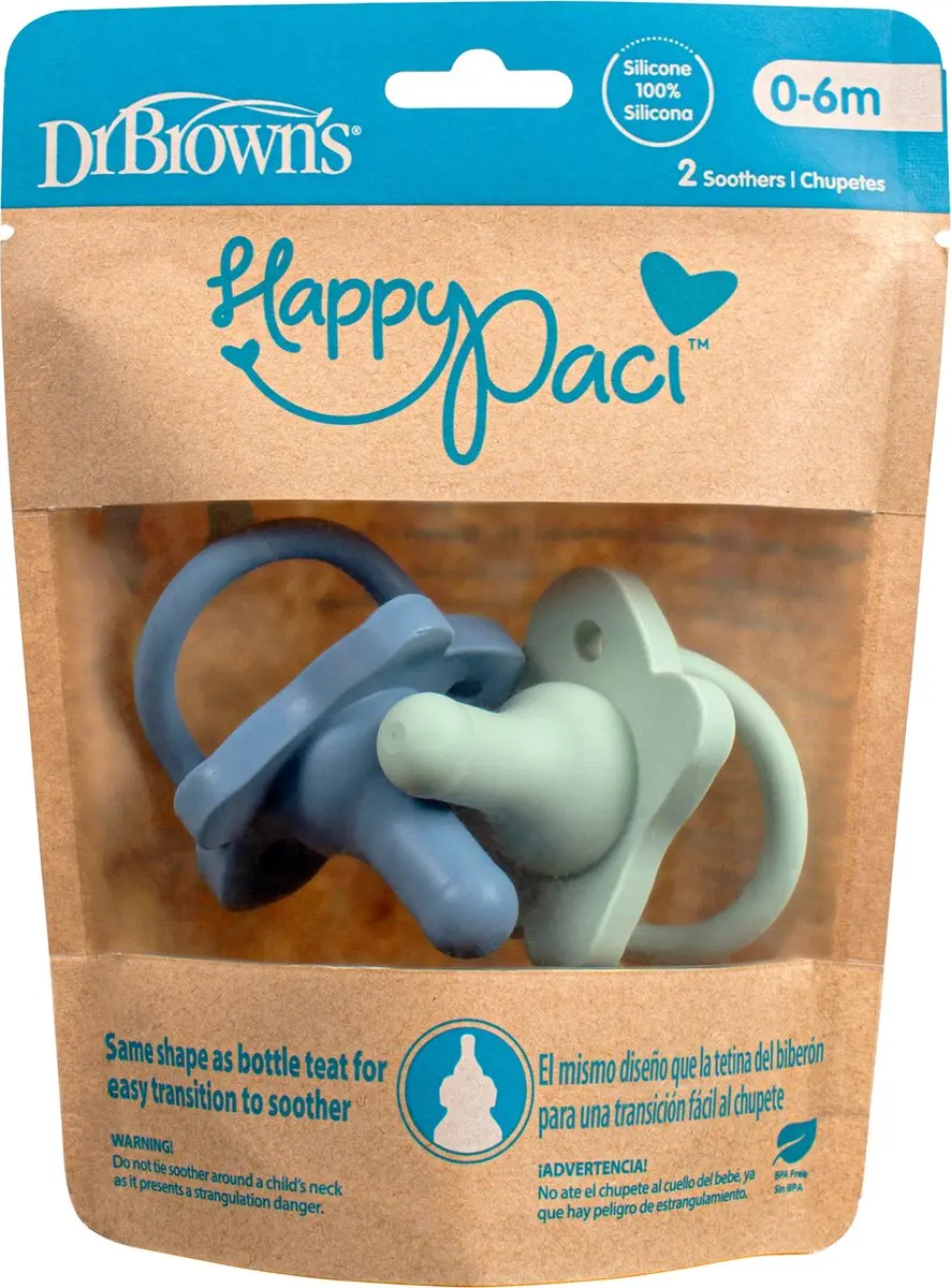 Dr. Brown's HappyPaci Fopspeen - Blauw Groen - 2 Stuks
