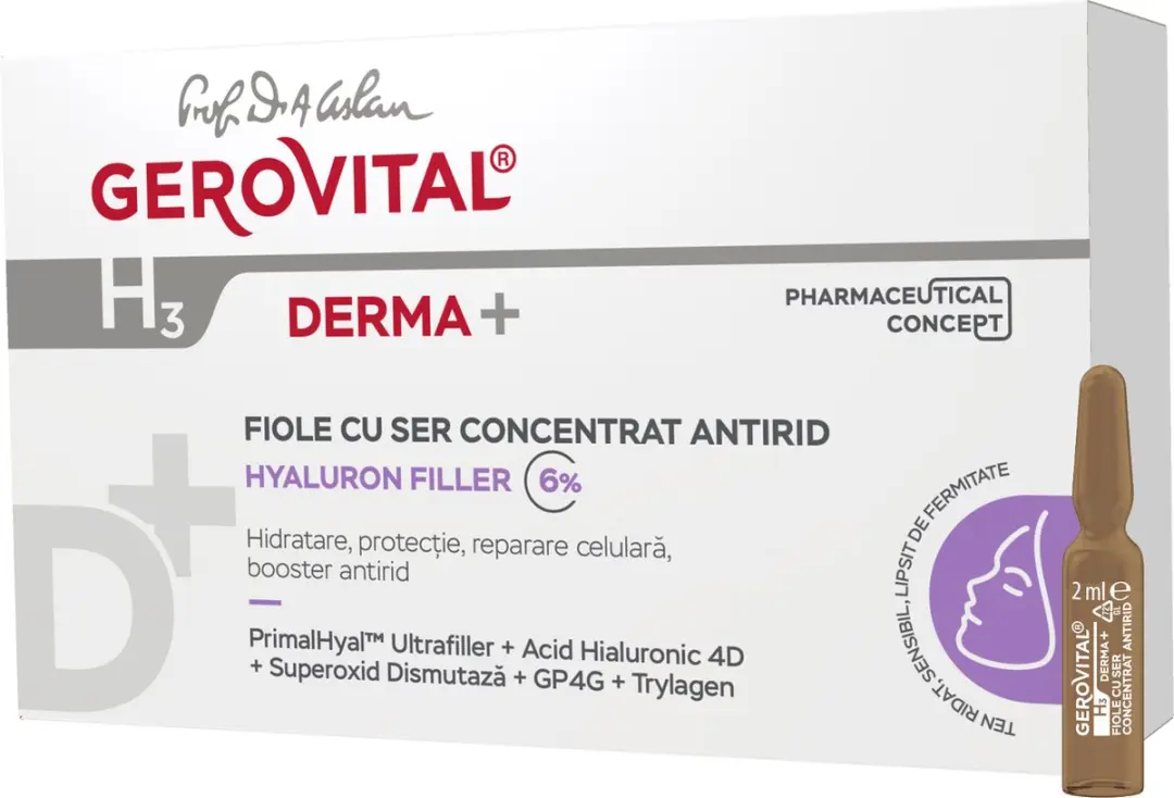 Gerovital H3 Derma Ampullen 10x2ml - Antirimpel Serum 6% Hyaluron