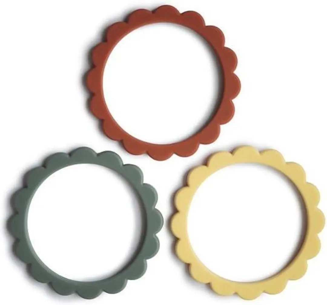 Mushie Flower Bijtring Armband - Clay Mix - afbeelding 6 van 6