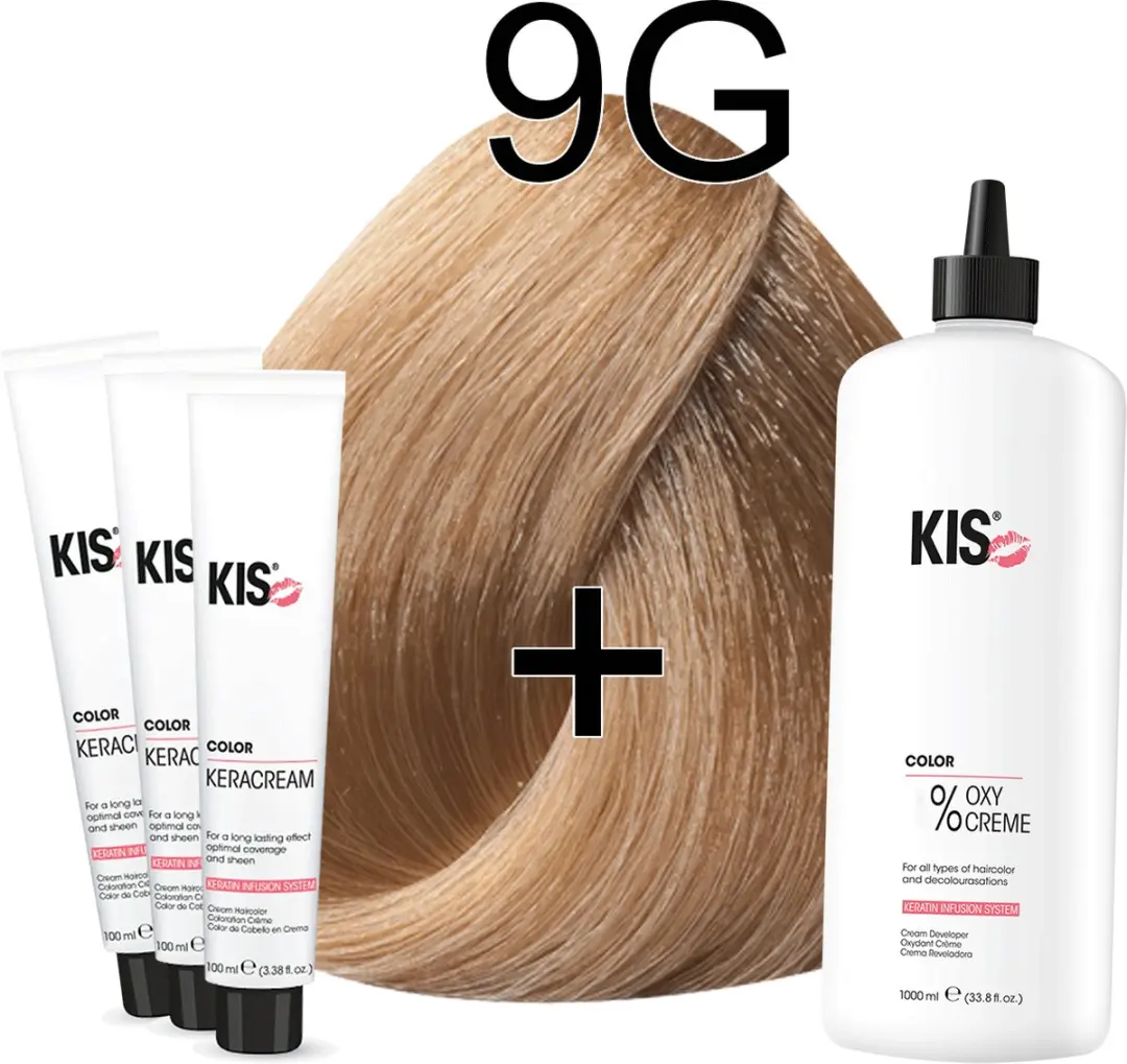 KIS KeraCream Color Zeer Licht Goudblond Haarverfset 100ml