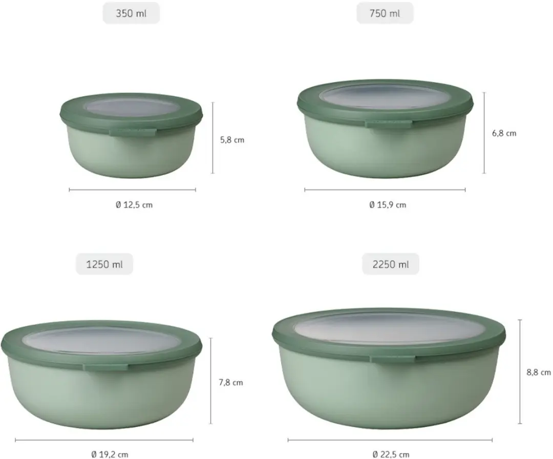Mepal Cirqula Vershouddoosset 350/750/1250/2250ml - Nordic Sage