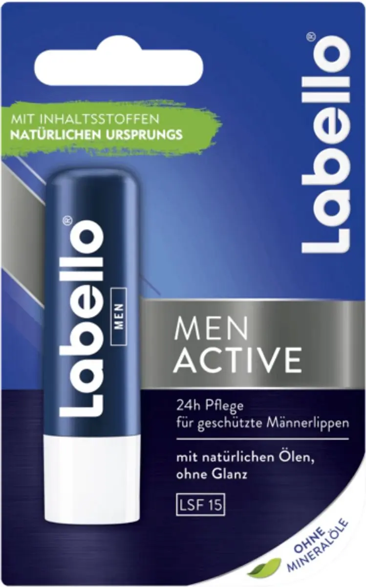 Labello Men Active Lippenbalsem SPF 15 - 4.8ml - Wit