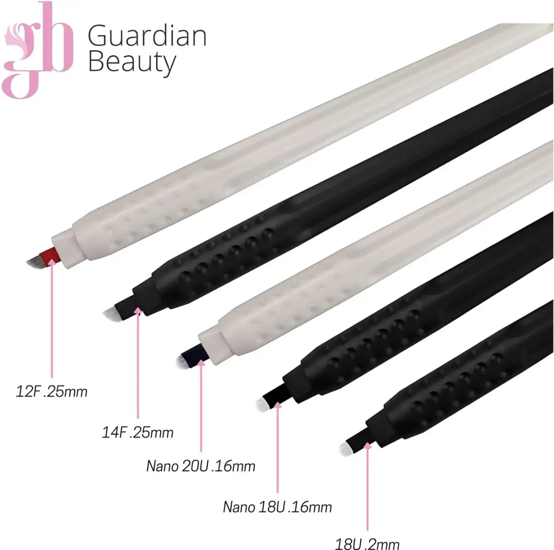 Guardian Beauty Microblading Wenkbrauwpen 18U - 0,15mm Mesjes - Zwart