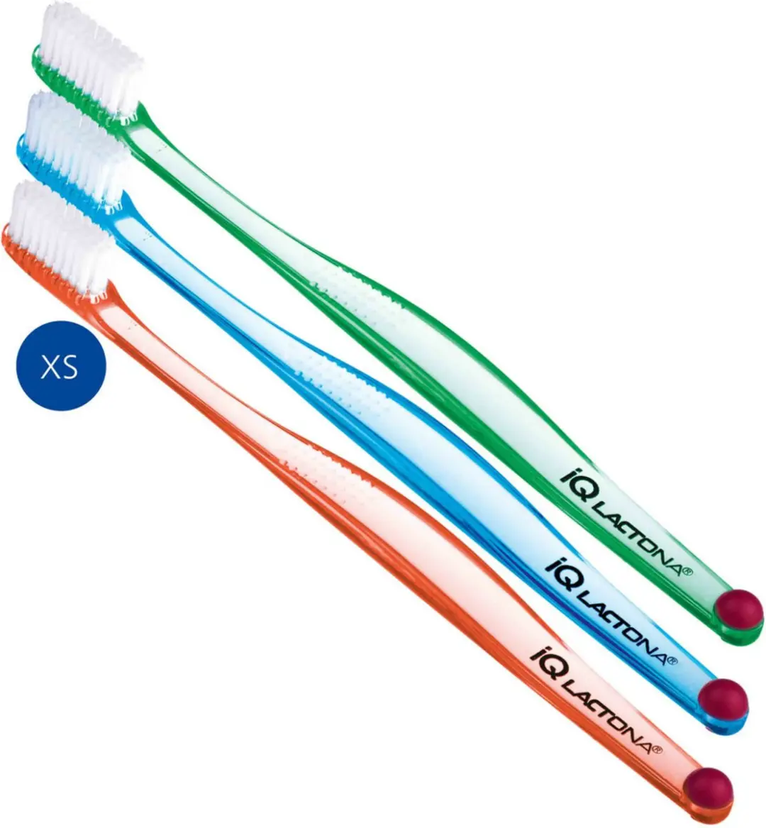 Lactona Tandenborstel IQ Extra Soft - 3 Stuks - Blauw/Rozetransparant