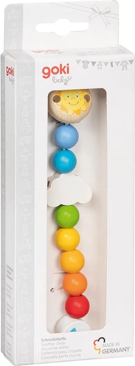 Goki Fopspeenketting Regenboog - Hout