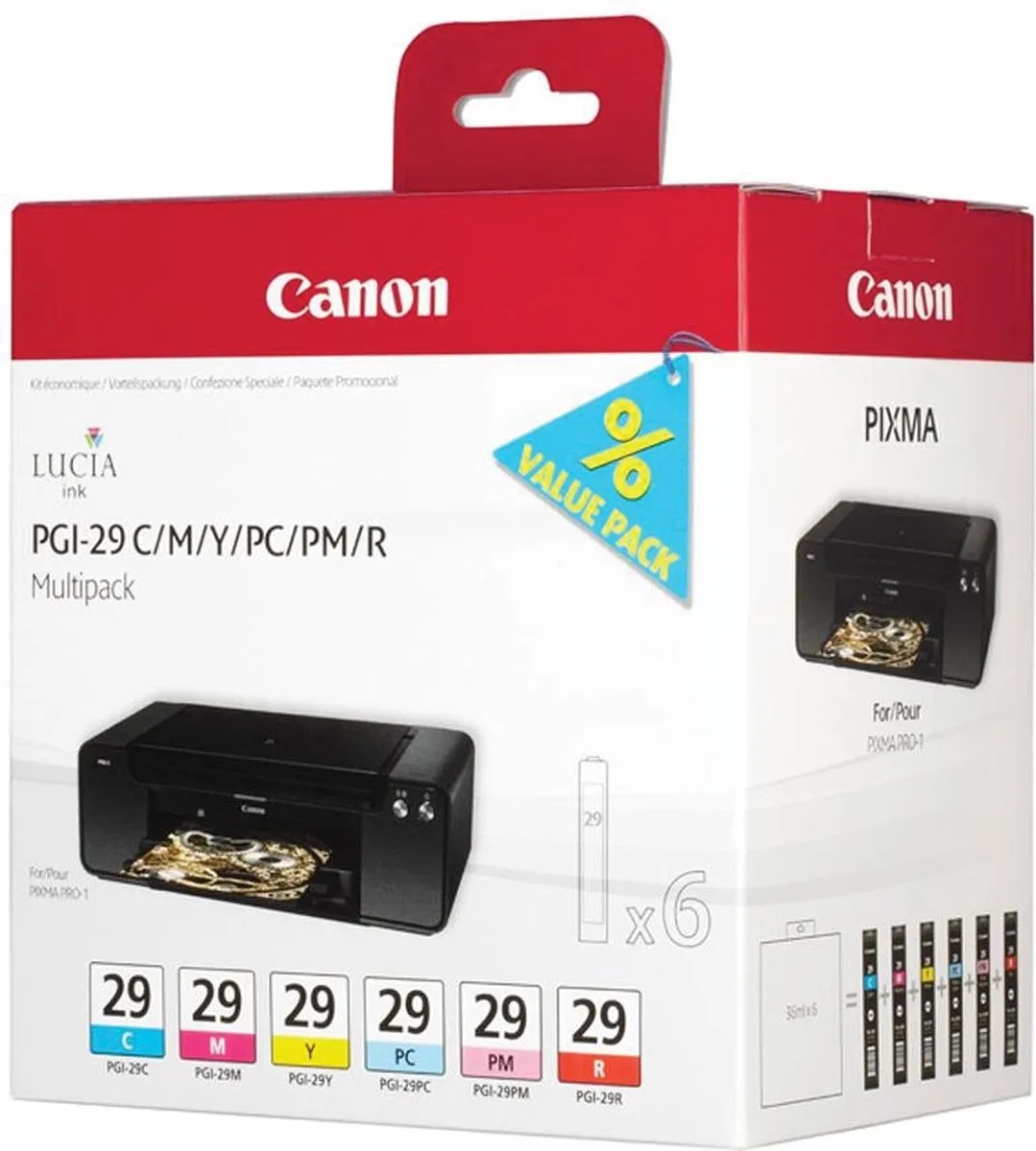 Canon PGI-29 Inktcartridge - 700 pagina's - Cyaan/Magenta/Rood/Geel