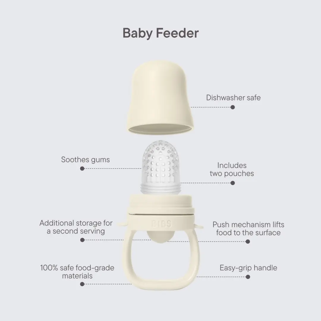 BIBS Baby Feeder Fossil Grey - Siliconen Speentjes 2 Stuks