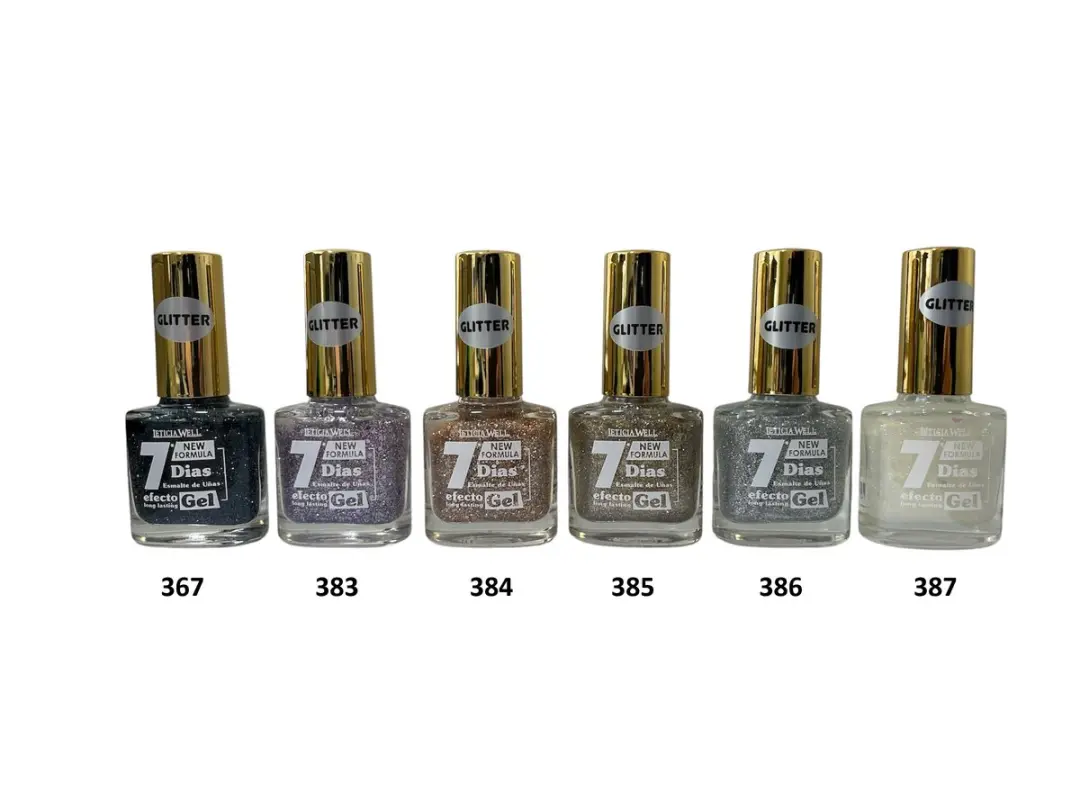Leticia Well Nagellak 383 - Transparant met Zilver/Lila Glitters 13ml