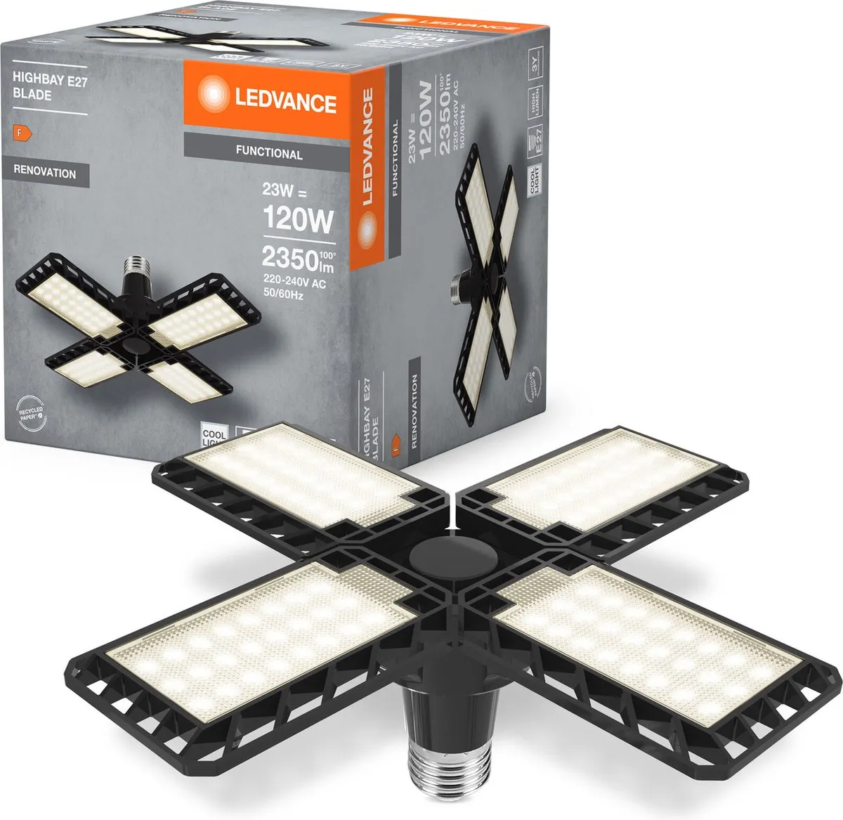 LEDVANCE Highbay Blade E27 23W Koelwit - 2350 Lm - Zwart