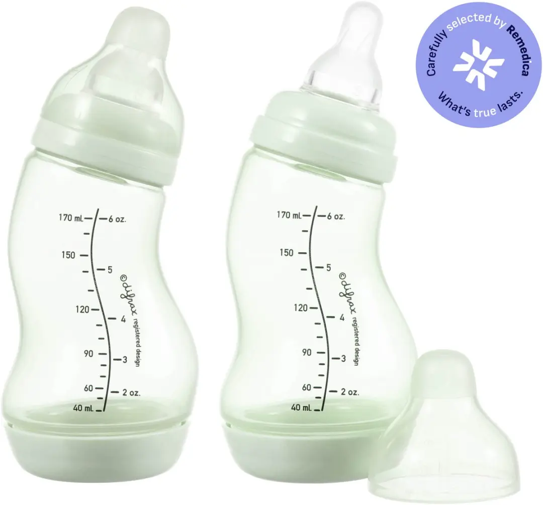 Difrax Natural Babyfles 170ml - Anti-Koliek - 2 Stuks - Crème