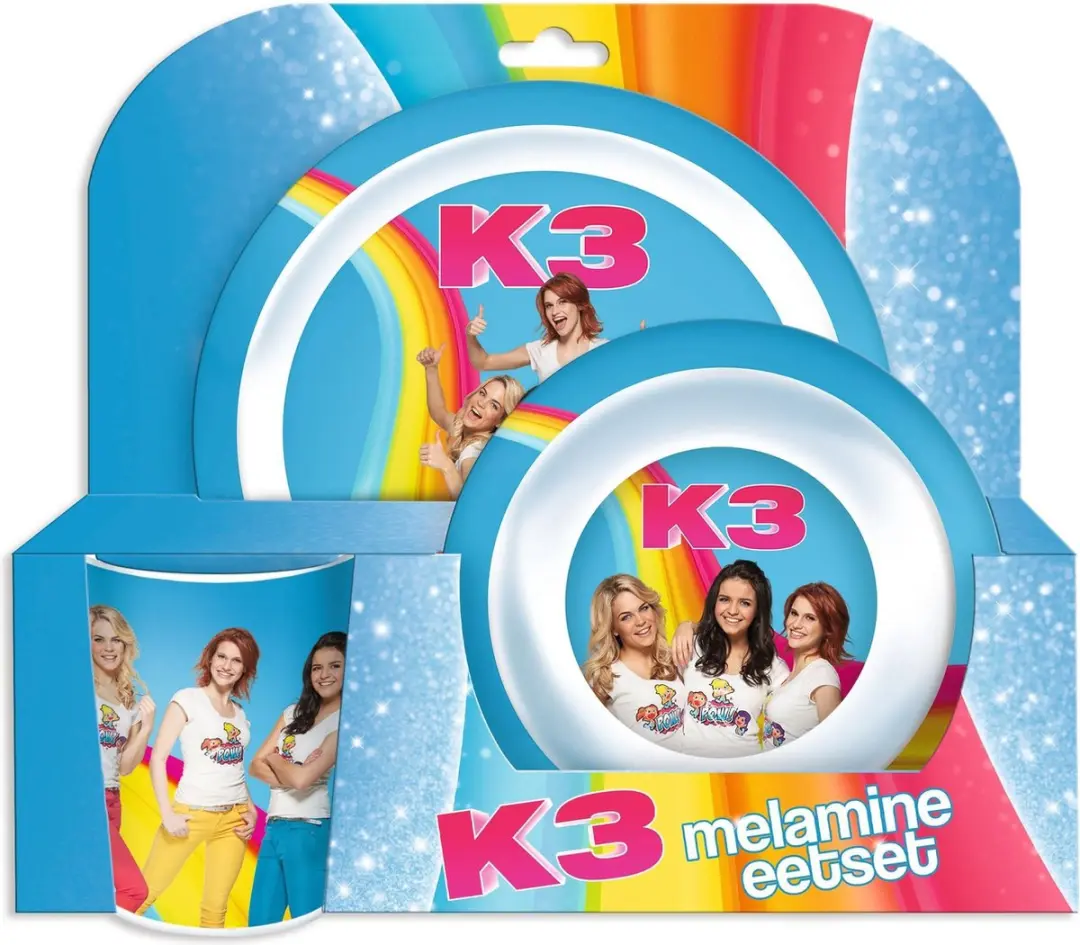 K3 Kinderservies Melamine Eetset 3-delig - Blauw
