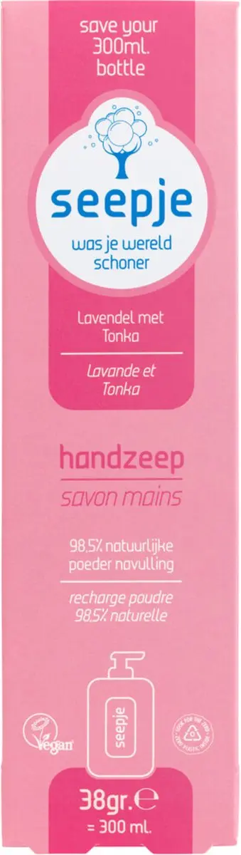 Seepje Handzeep Navulling Lavendel met Tonka 6x38ml