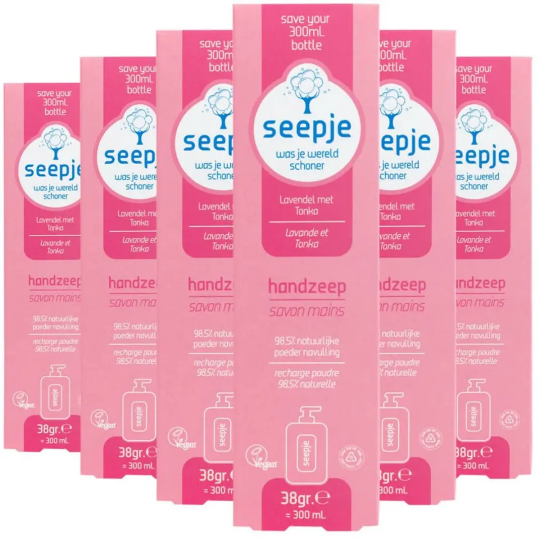 Seepje Handzeep Navulling Lavendel met Tonka 6x38ml