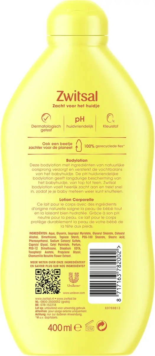 Zwitsal Baby Bodylotion - 4x400ml Voordeelverpakking