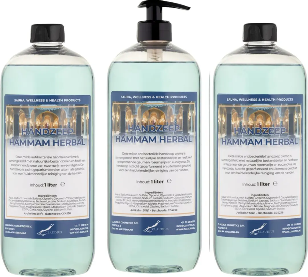 Splashbox Cosmetics Hammam Herbal Handzeep 1L - 3 Stuks