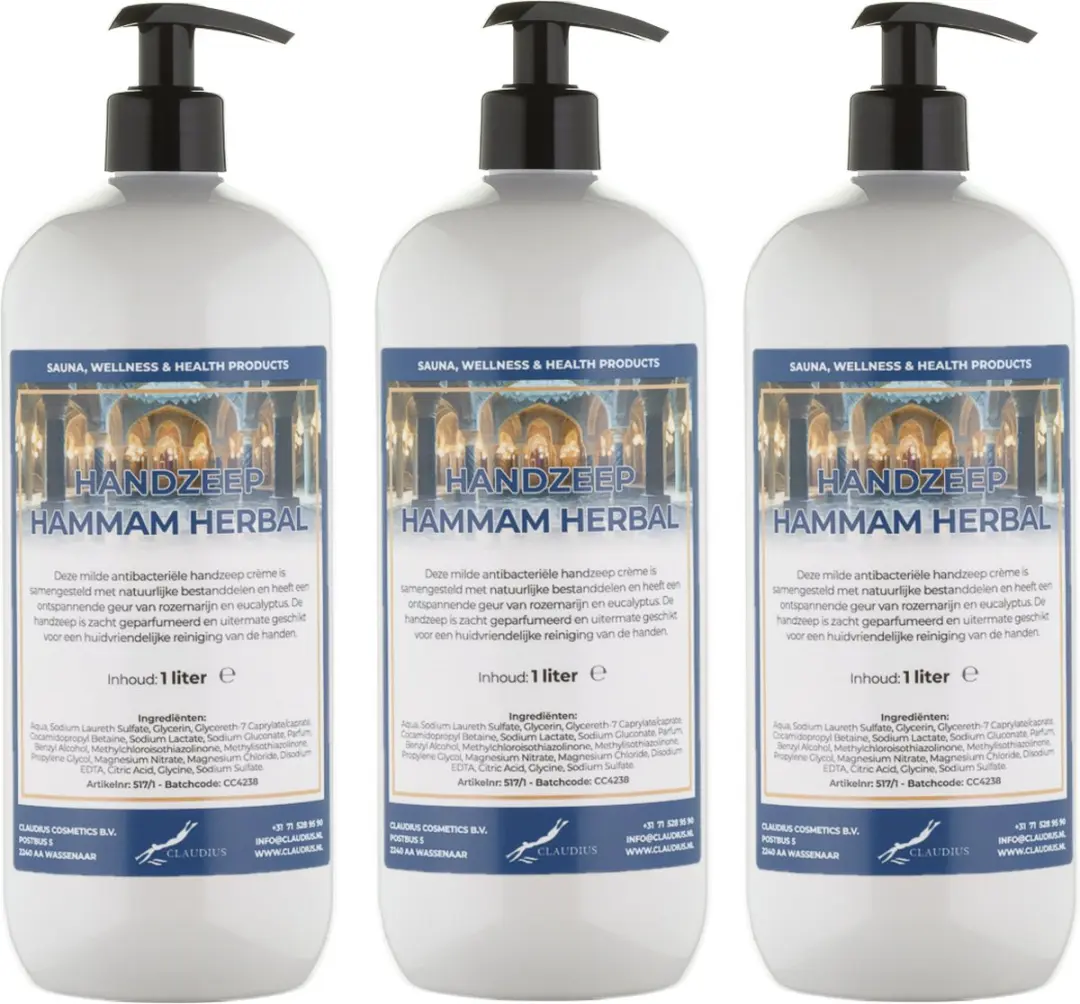 Splashbox Cosmetics Hammam Herbal Handzeep 1L - 3 Stuks