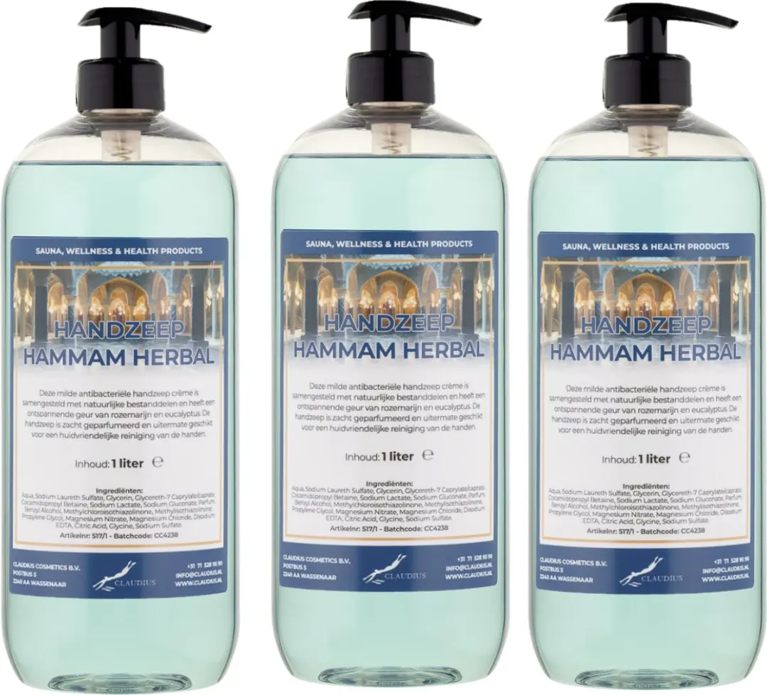 Splashbox Cosmetics Hammam Herbal Handzeep 1L - 3 Stuks
