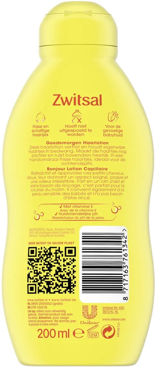 Zwitsal Baby Haarlotion Goedemorgen 200ml