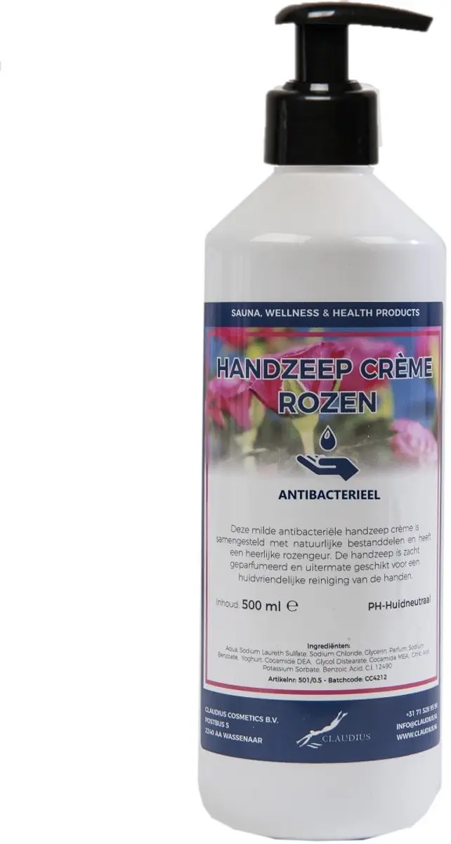 Splashbox Cosmetics Handzeep Crème Rozen 500ml - met pompje