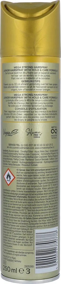 Taft Junior Haarspray Mega Strong 250ml