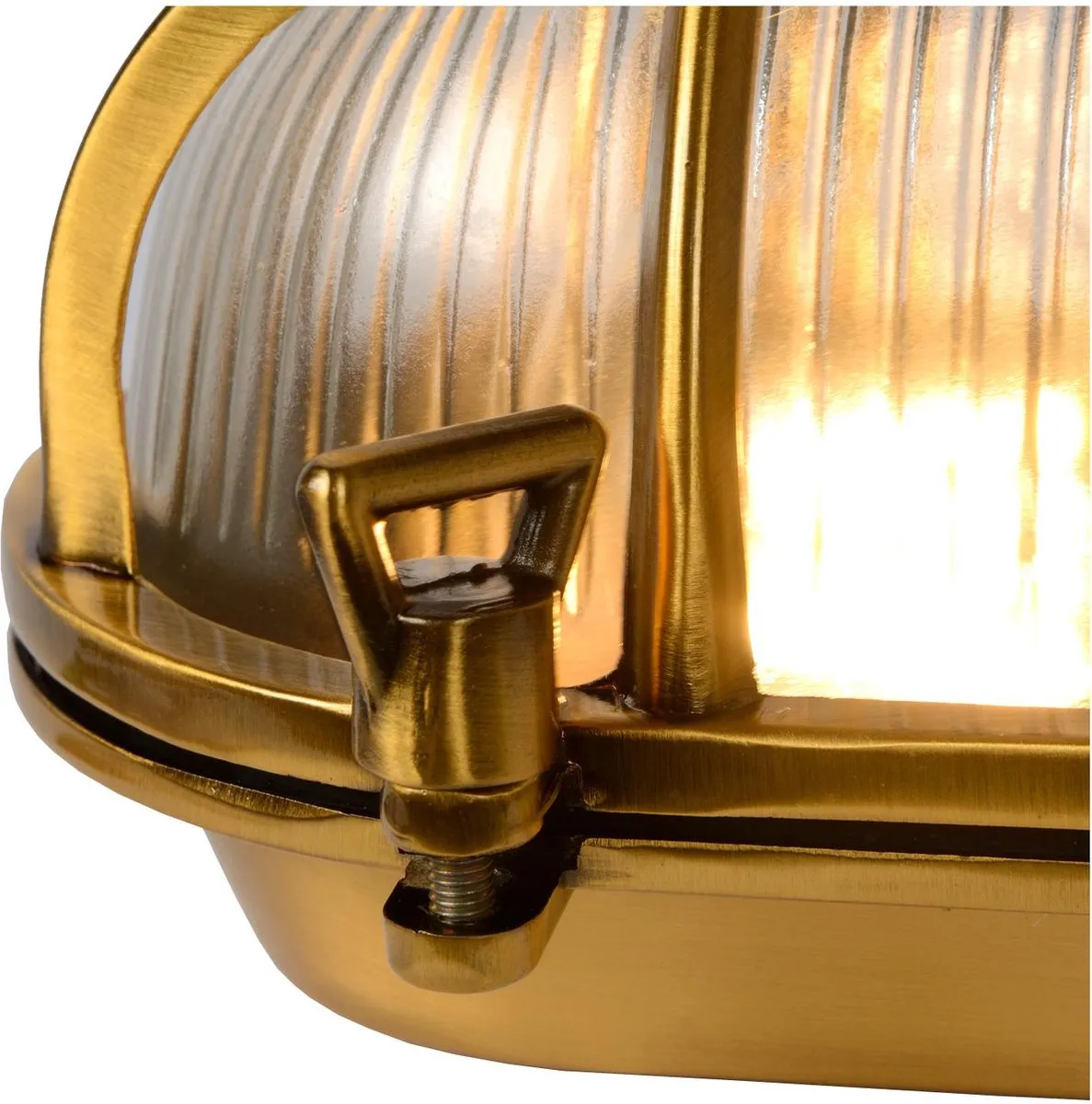 Lucide Dudley Wandlamp E27 IP65 - Mat Goud/Messing