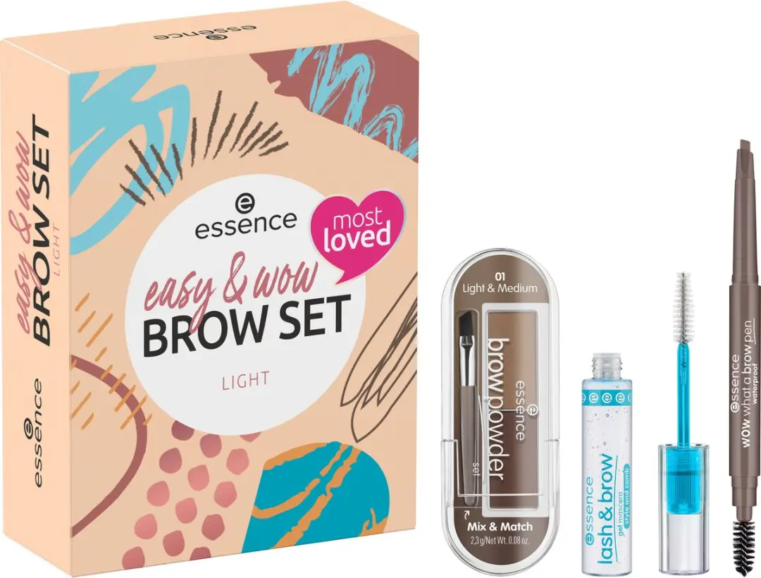 Essence Easy & Wow Brow Set Light - 3 Stuks
