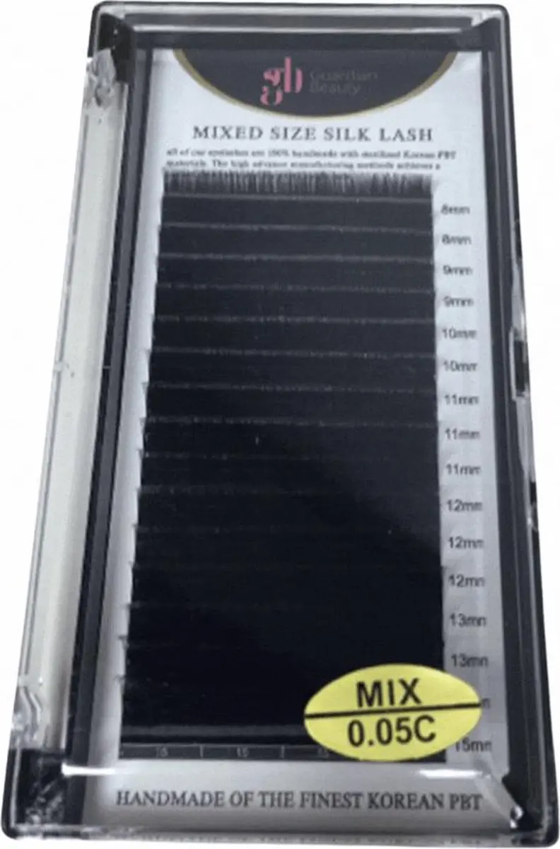 Guardian Beauty Prime Silk Lashes Wimper Extensions - 0.05mm - Zwart - Met lijm & pincet