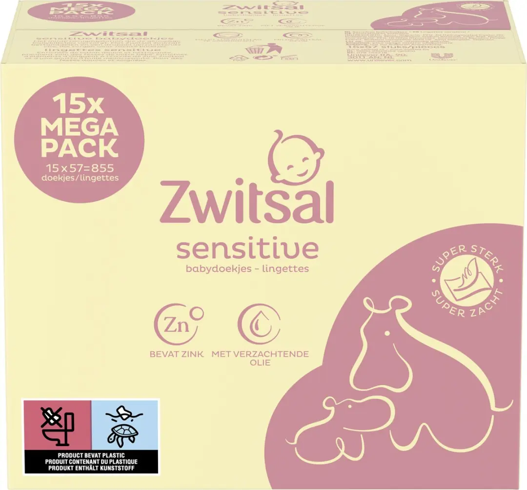 Zwitsal Sensitive Billendoekjes 855 Stuks - 15x57