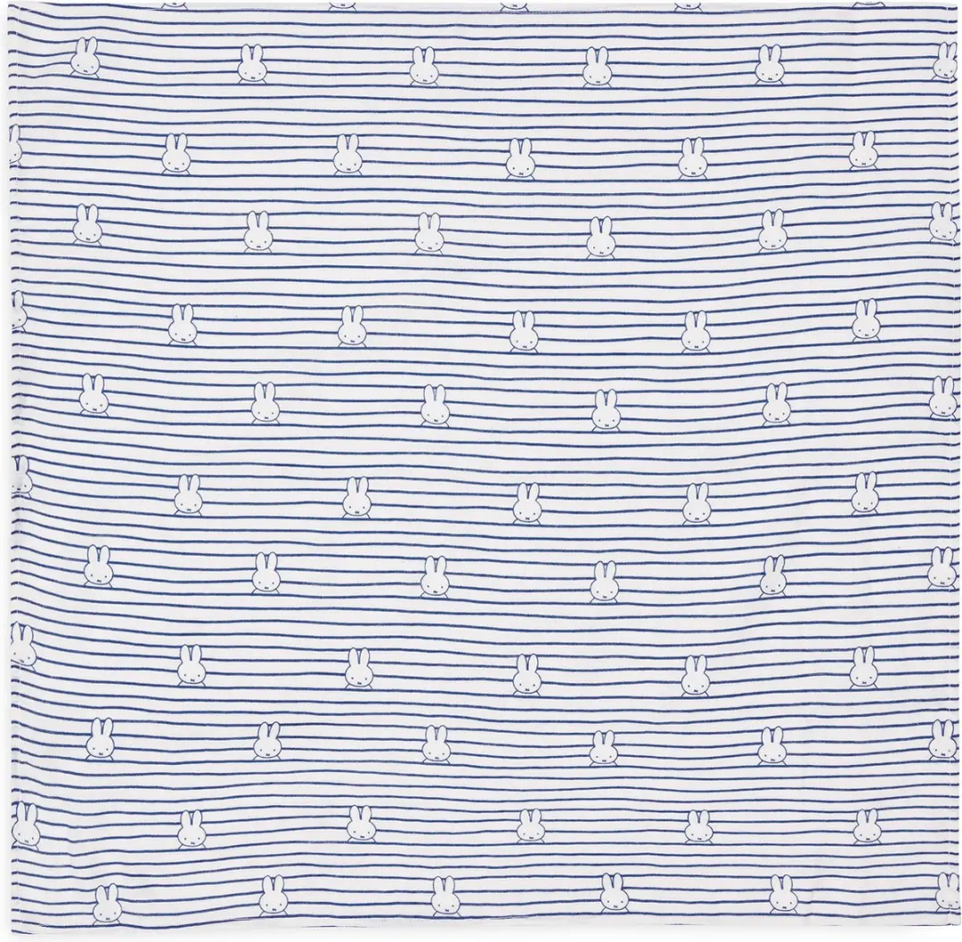 Jollein Hydrofiele Doek Small Miffy Stripe Navy - 70x70cm - 3 Stuks