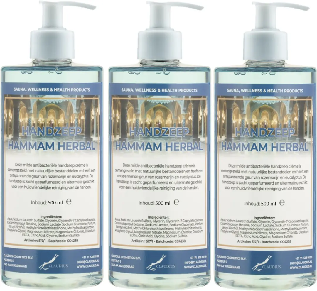 Splashbox Cosmetics Hammam Herbal Handzeep 500ml - Set van 3