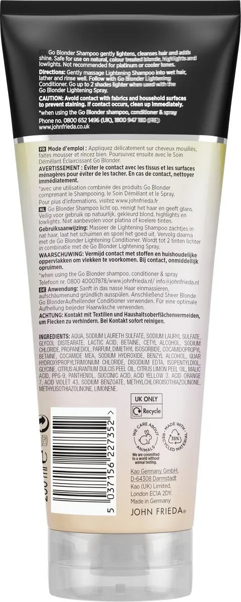 John Frieda Sheer Blonde Go Blonder Shampoo 250ml