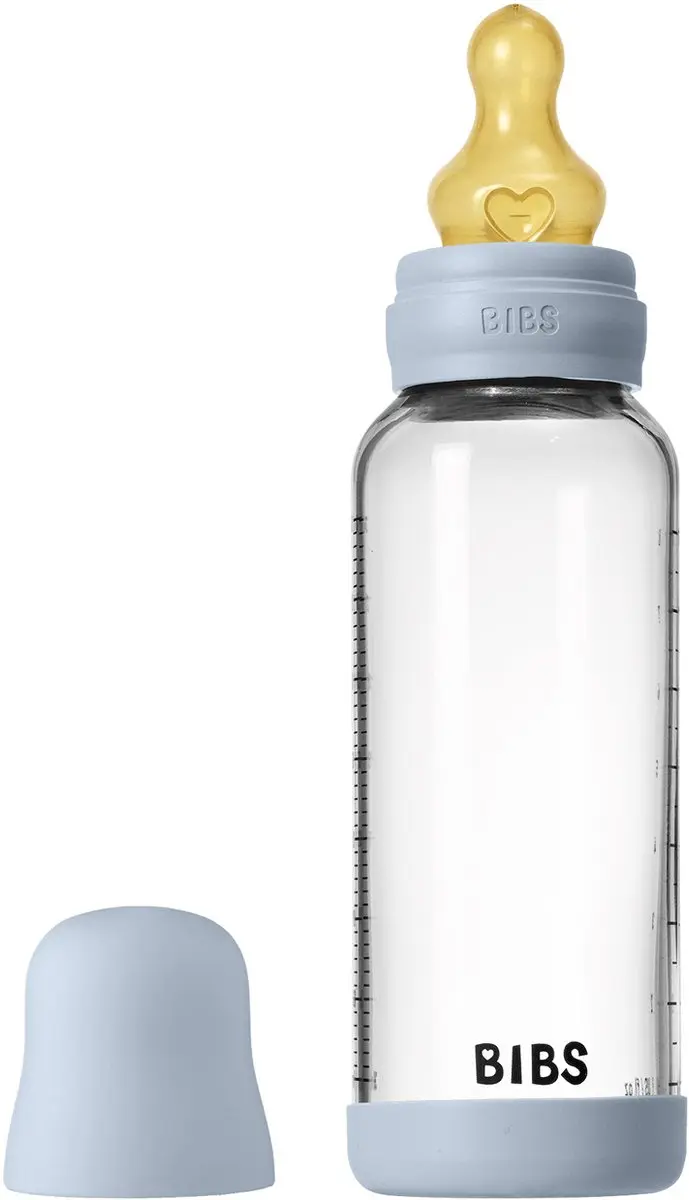 BIBS Glass Babyfles Medium Flow 240ml - Ivory