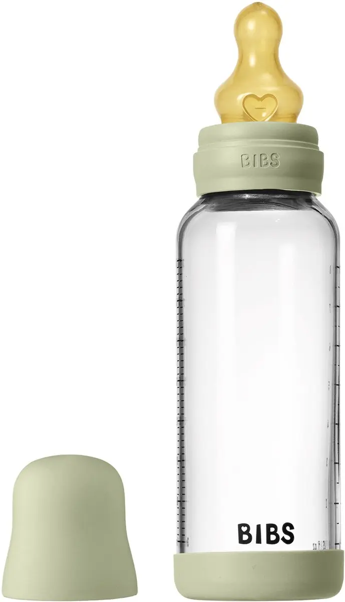 BIBS Glass Babyfles Medium Flow 240ml - Ivory