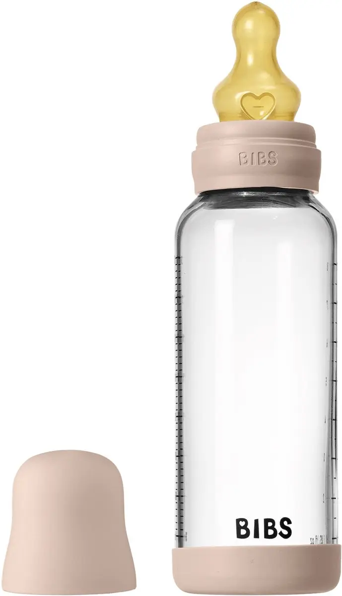 BIBS Glass Babyfles Medium Flow 240ml - Ivory