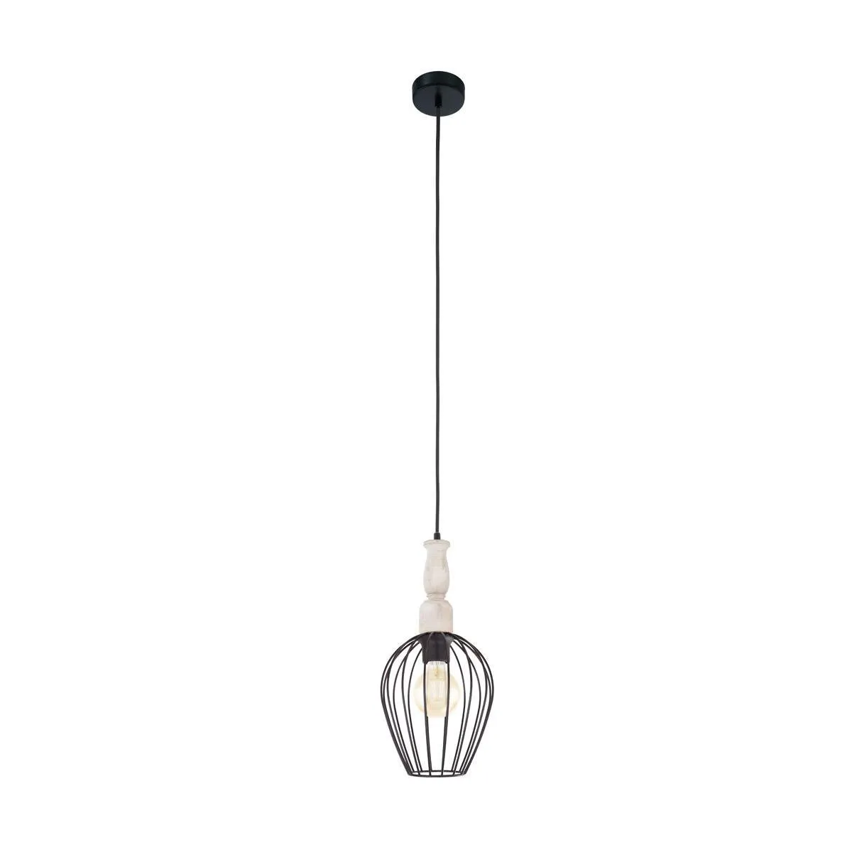 Eglo Vintage Norham Hanglamp - 1 Lichtpunt - Zwart/Bruin