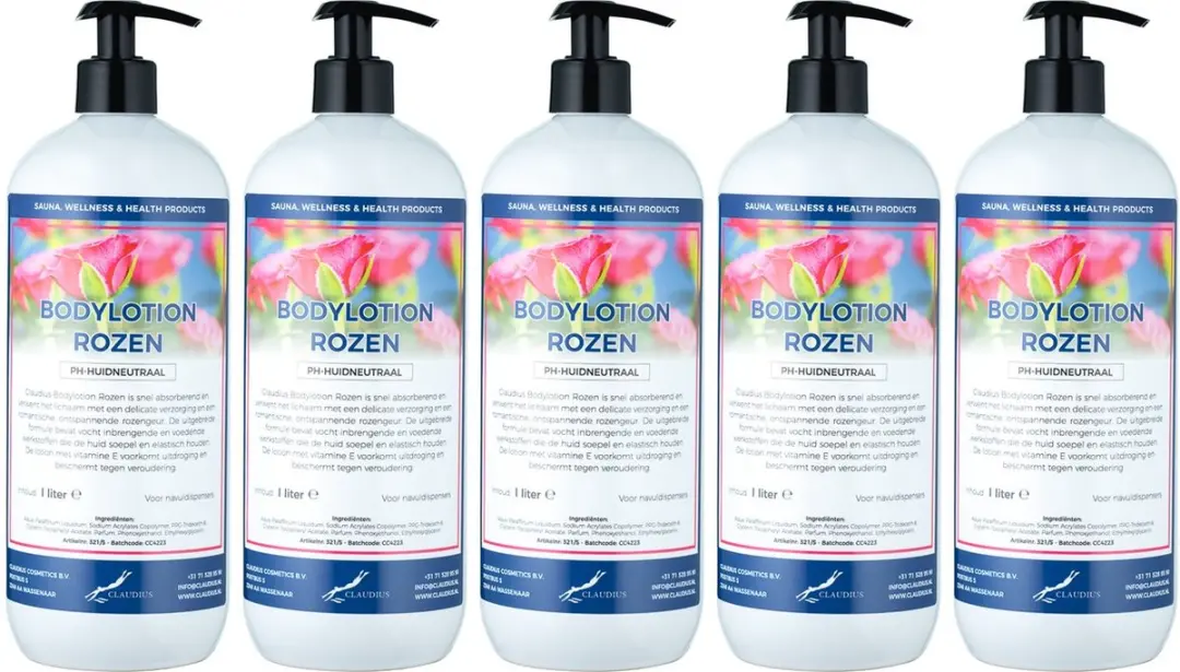 Splashbox Cosmetics Bodylotion Rozen 1L - 5 Stuks