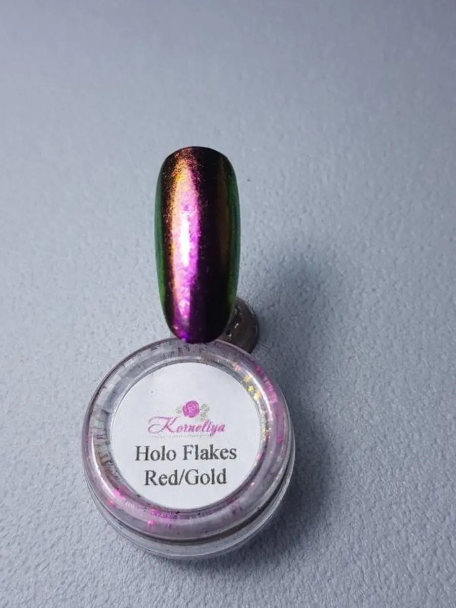 Korneliya Flakes Holografisch Red/Gold