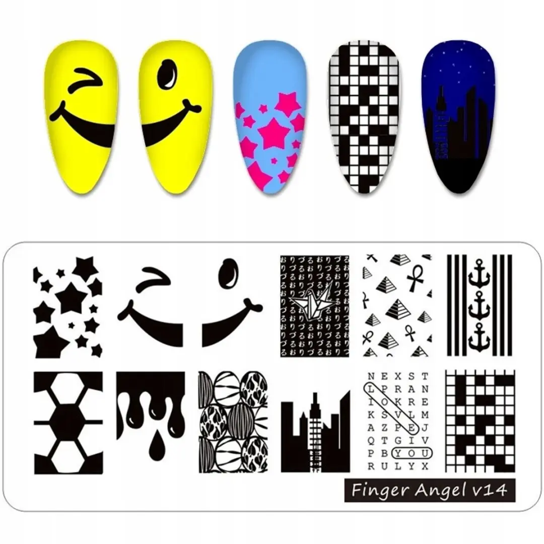 Born Pretty Finger Angel V14 Stempelplaat