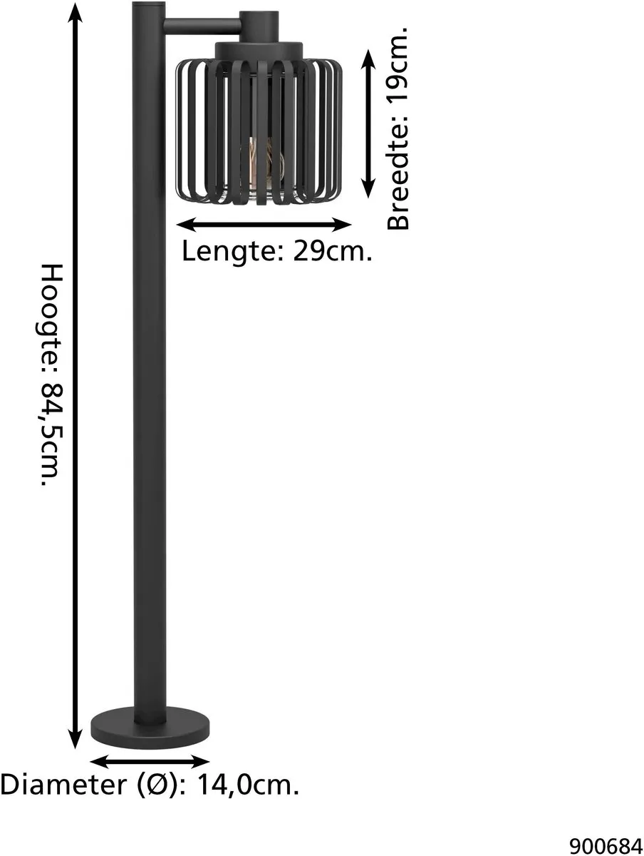 Eglo Selinus Staande Lamp Buiten E27 - Zwart