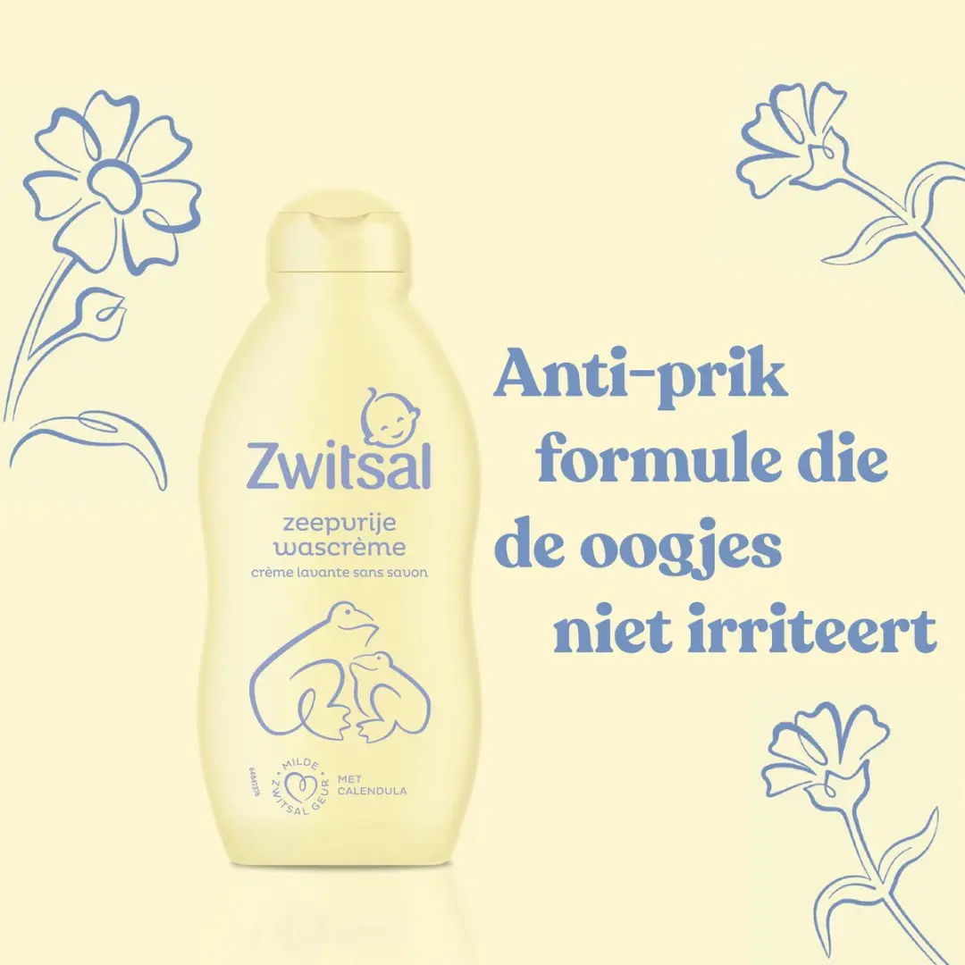 Zwitsal Zeepvrije Wascrème 200ml - 6 Stuks