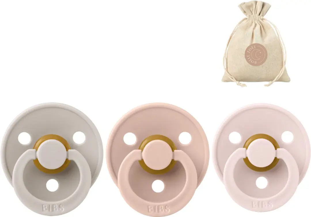 BIBS Mushroom/Petal/Blush Spenen + BolleToet Zakje