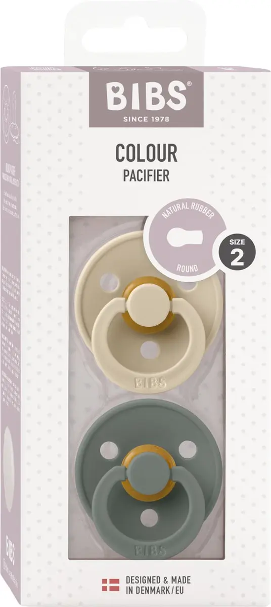 BIBS Retro Fopspeen 6-18 Mnd - 2 Stuks - Vanilla/Pine