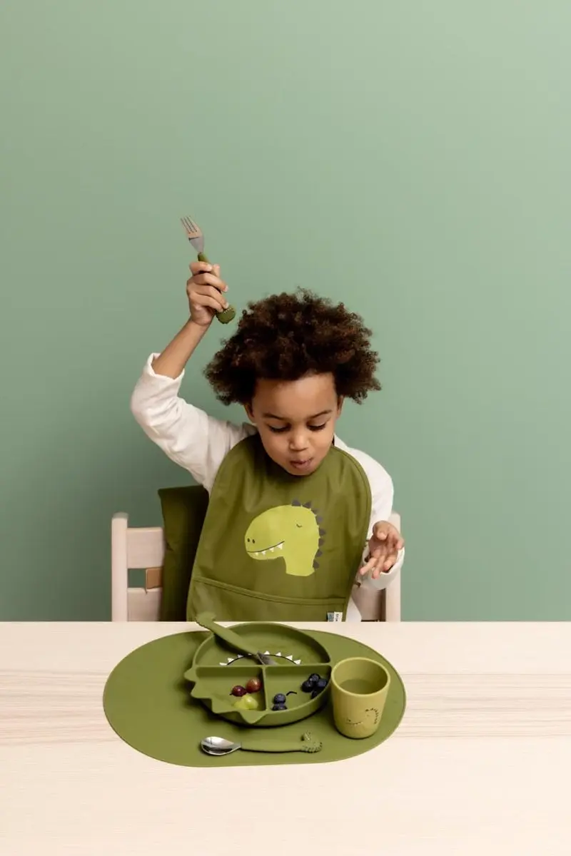 Trixie Afwasbaar Slabbetje Mr. Dino 2-pack - Groen